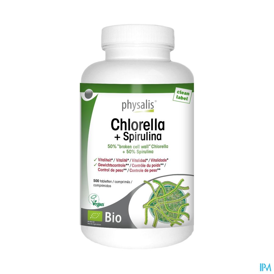 Physalis Chlorella + Spirulina 400mg Comp 500 Physalis Chlorella + Spirulina 400mg Comp 500