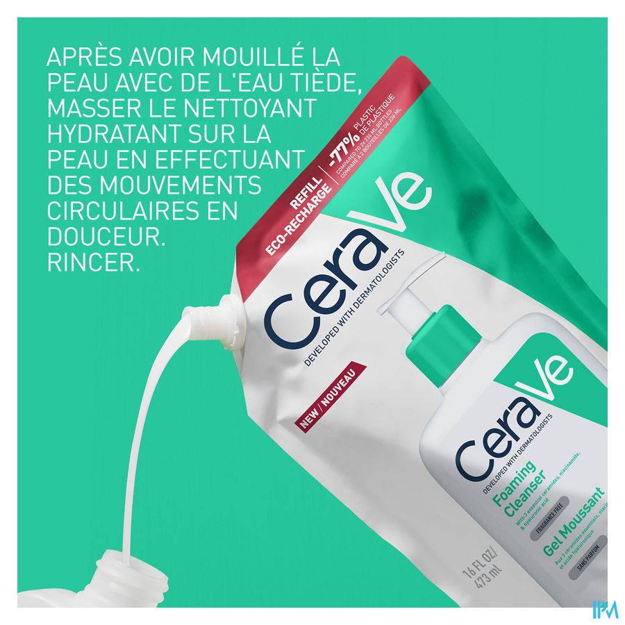Cerave Gel Nettoyant Moussant Recharge 473ml 6