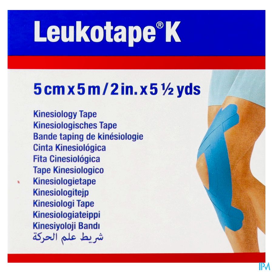 Leukotape K Kleefwindel Elast Blauw 5,0cmx5m 1 2
