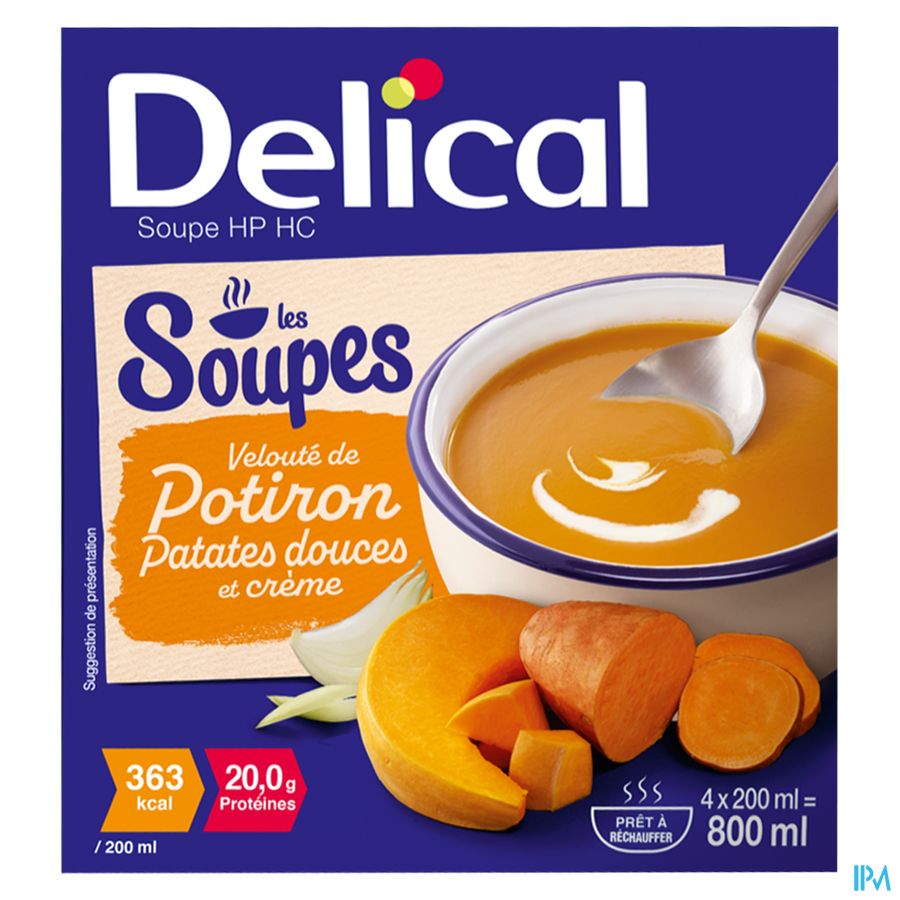 Delical Soupe Vel.potiron Patates Douces&cr4x200ml 3