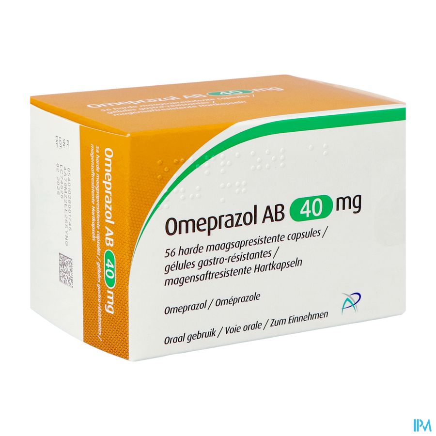 Omeprazol Ab 40mg Maagsapresist. Caps 56 Blister Omeprazol Ab 40mg Maagsapresist. Caps 56 Blister