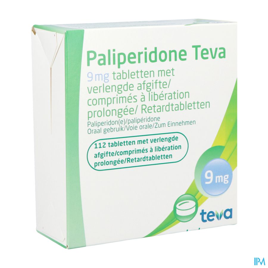 Paliperidone Teva 9mg Verl.afgifte Comp 112 X 9mg Paliperidone Teva 9mg Verl.afgifte Comp 112 X 9mg