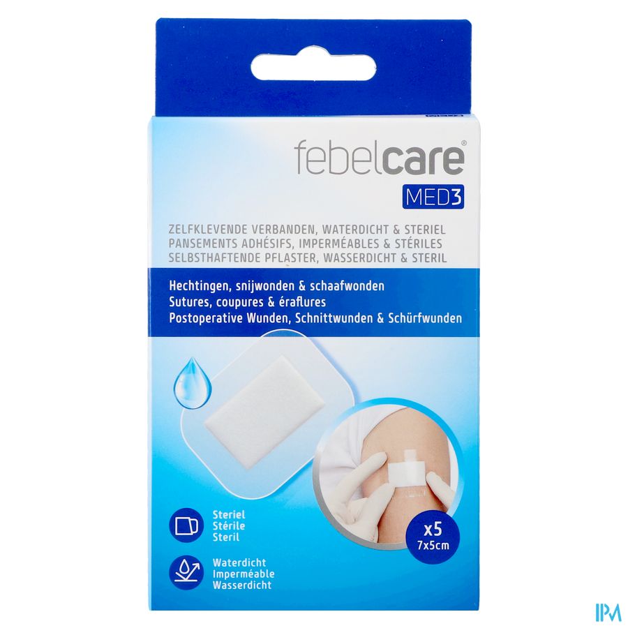 Febelcare Med3 Verb.zelfkl Ster.wtp 7x5cm 5 2