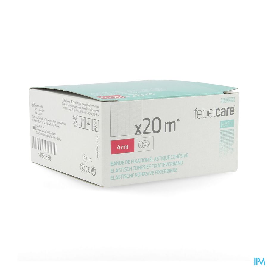 Febelcare Haft Elas. Cohesief Fixatieverb. 4cmx20m Febelcare Haft Elas. Cohesief Fixatieverb. 4cmx20m