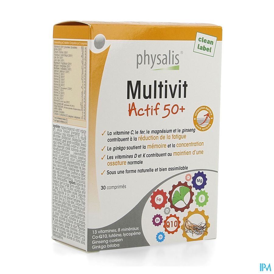 Physalis Multivit Actif 50+ Comp 30 Physalis Multivit Actif 50+ Comp 30