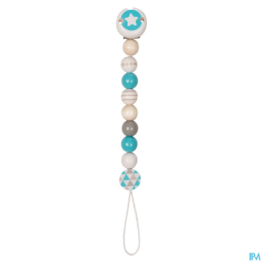 Heimess Fopspeenketting Hout Ster Blauw Heimess Fopspeenketting Hout Ster Blauw