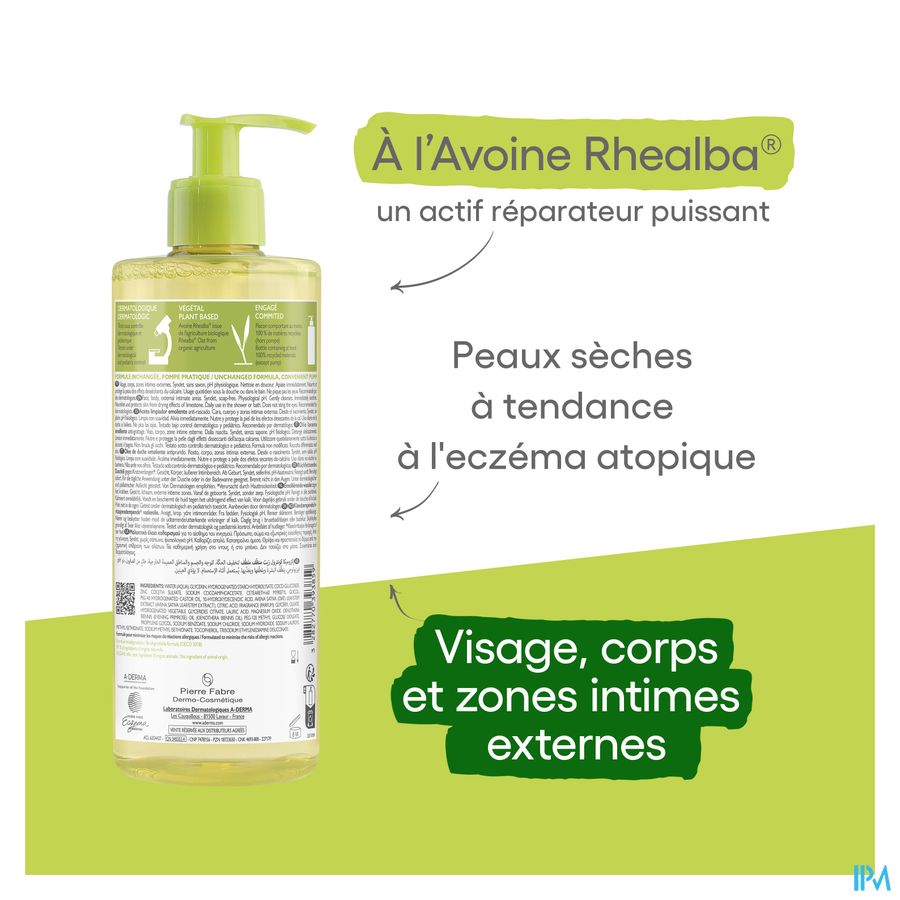 Aderma Exomega Control Emolierende Wasolie 500ml 14