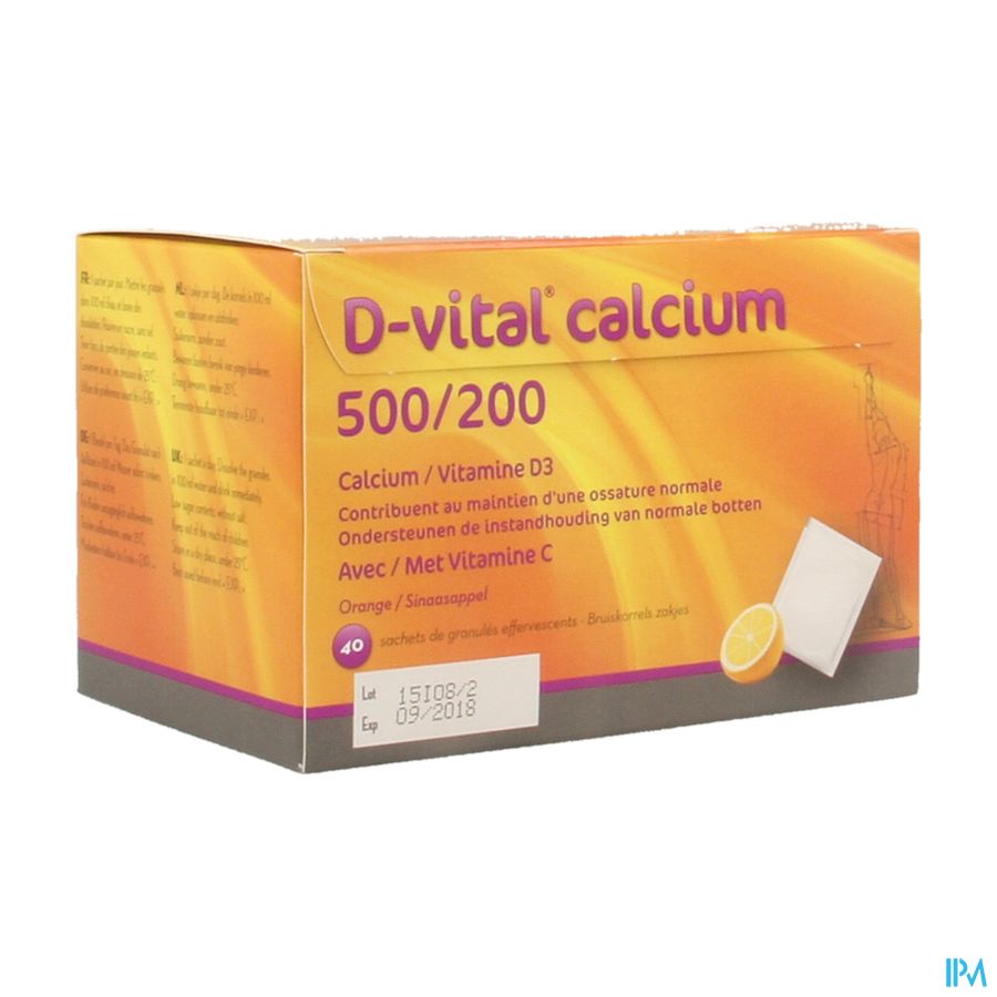 D-vital Calcium 500/200 Sinaas Zakjes 40 3