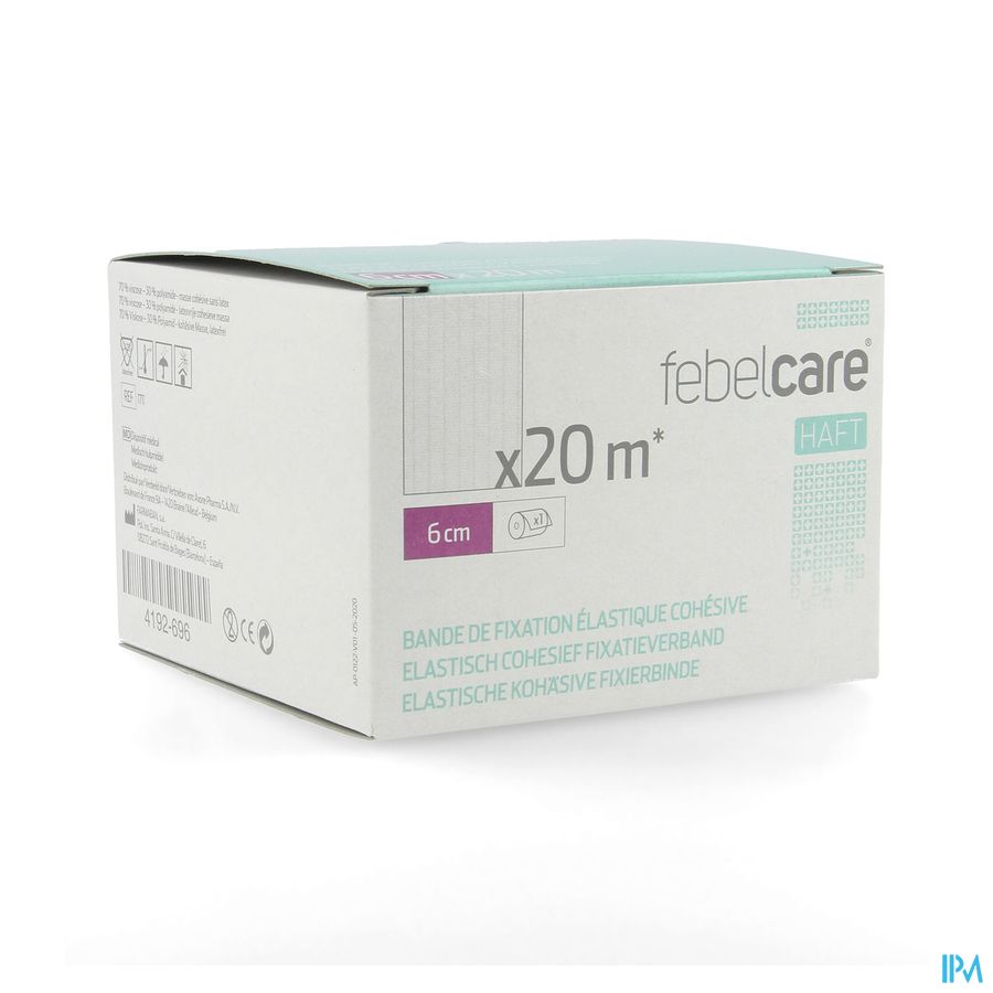 Febelcare Haft Elas. Cohesief Fixatieverb. 6cmx20m Febelcare Haft Elas. Cohesief Fixatieverb. 6cmx20m