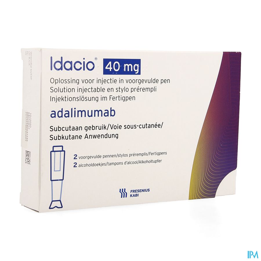 Idacio 40mg 2 Stylos Préremplis/2 Voorgevulde Pennen 0,8ml (50mg/ml) Idacio 40mg 2 Stylos Préremplis/2 Voorgevulde Pennen 0,8ml (50mg/ml)