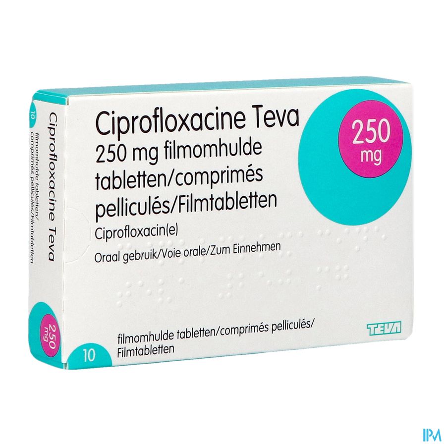 Ciprofloxacine Teva Comp 10 X 250mg