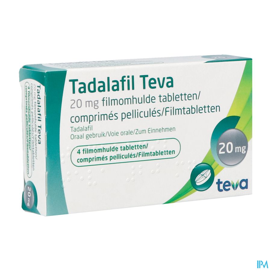 Tadalafil Teva Filmomh Tabl 4 X 20,0mg Tadalafil Teva Filmomh Tabl 4 X 20,0mg