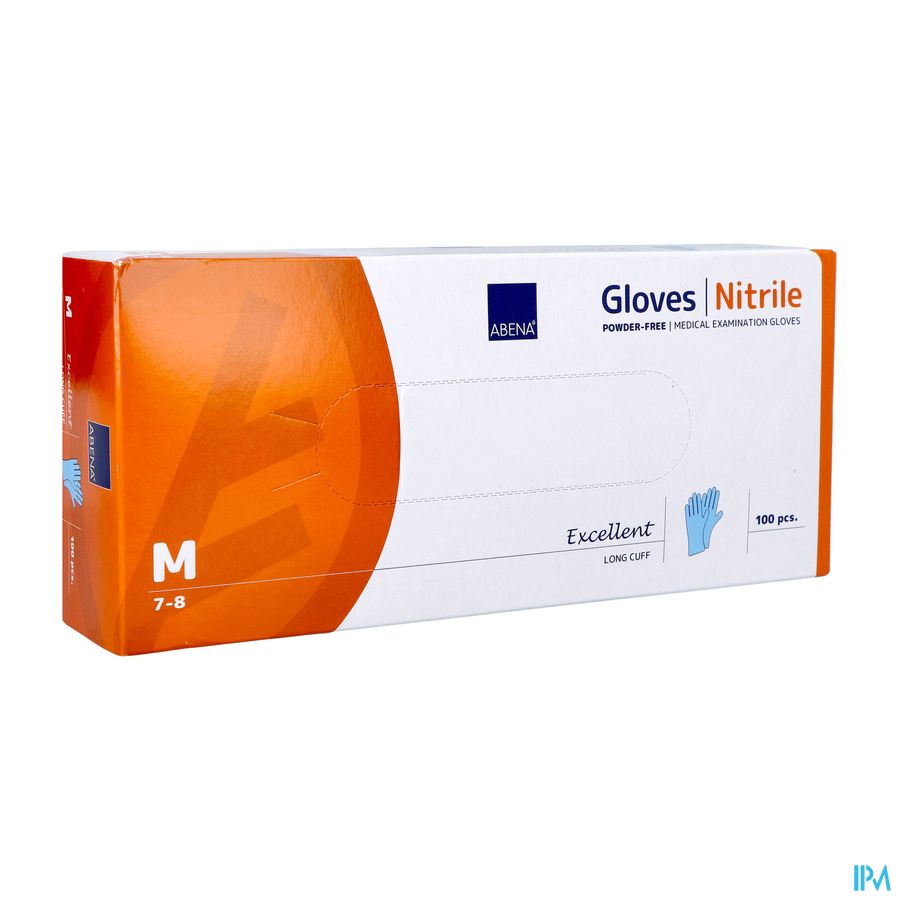 Abena Excellent Handschoen Nitrile M Blauw Abena Excellent Handschoen Nitrile M Blauw