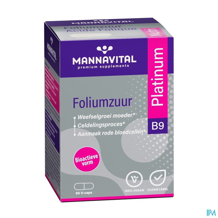 Mannavital Acide Folique Platinum V-caps 90