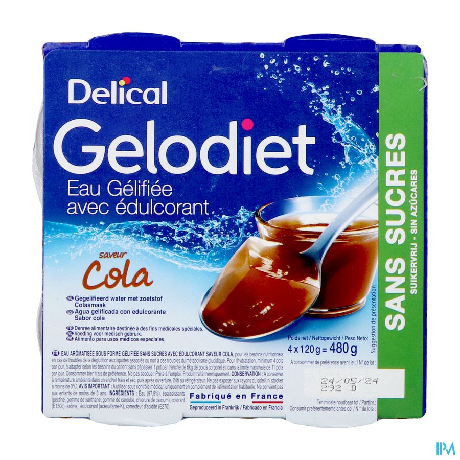 Gelodiet Gelwater Zoetstof Cola Pot 4x120g Gelodiet Gelwater Zoetstof Cola Pot 4x120g