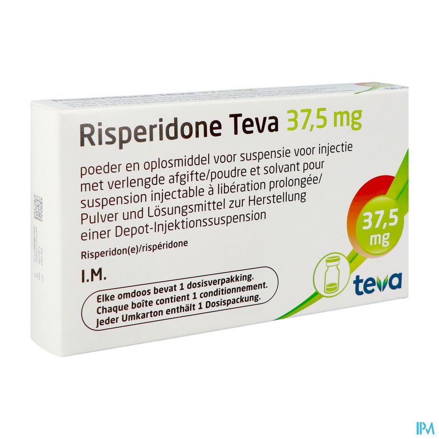 Risperidone Teva 37.5 mg susp. inj. lib. prol. (pdr. + solv.) i.m. flac. + ser. préremplie 37.5 mg + 2 ml Risperidone Teva 37.5 mg susp. inj. lib. prol. (pdr. + solv.) i.m. flac. + ser. préremplie 37.5 mg + 2 ml