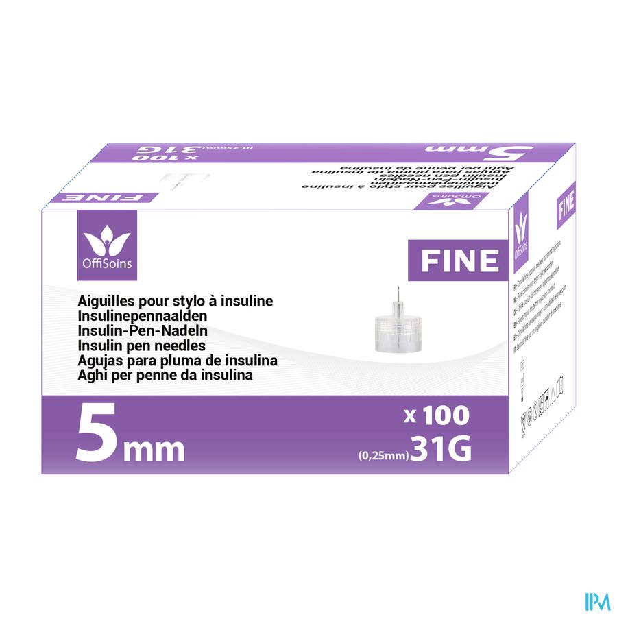 Offisoins Aiguilles Stylo Insuline 31gx5mm 100