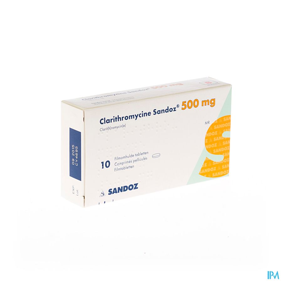 Clarithromycine Sandoz 500mg Filmomh Tabl 10 Clarithromycine Sandoz 500mg Filmomh Tabl 10
