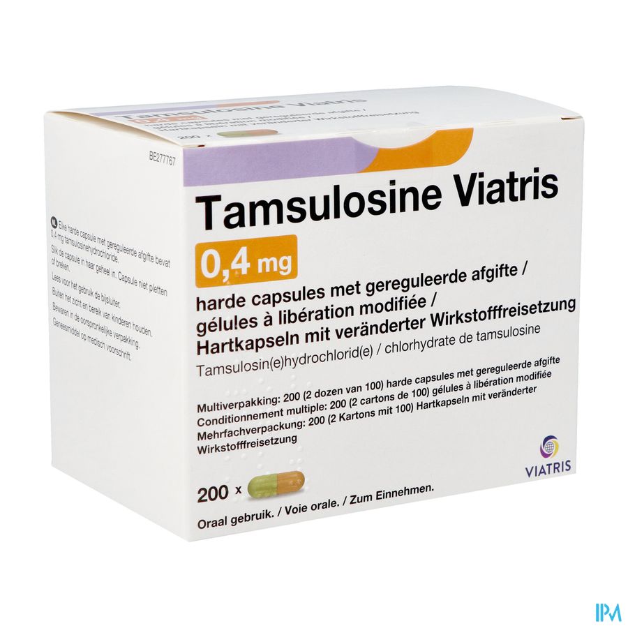 Tamsulosine Viatris 0,4mg Verl.afg.caps 200 Blist. Tamsulosine Viatris 0,4mg Verl.afg.caps 200 Blist.