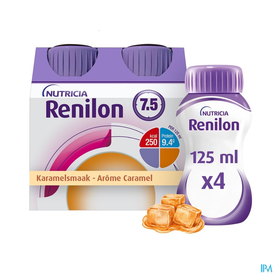 Renilon 7.5 Karamel Fles 4x125ml 177026 Nf Renilon 7.5 Karamel Fles 4x125ml 177026 Nf