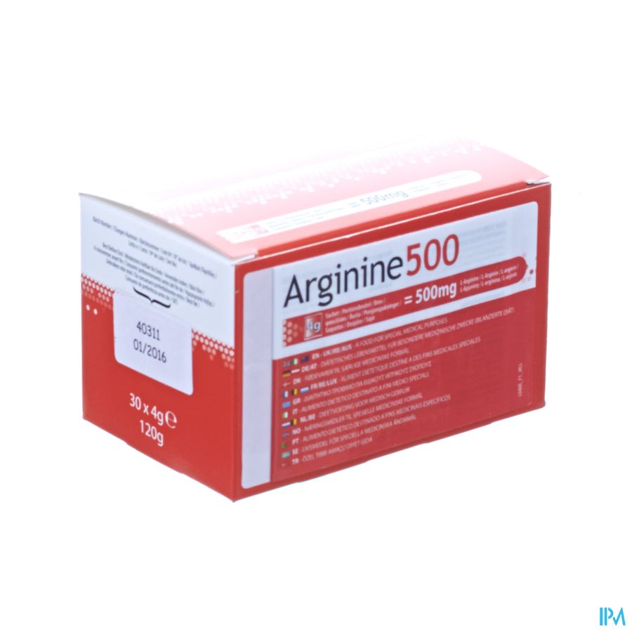Arginine 500 Pdr Zakje 30x4g Arginine 500 Pdr Zakje 30x4g