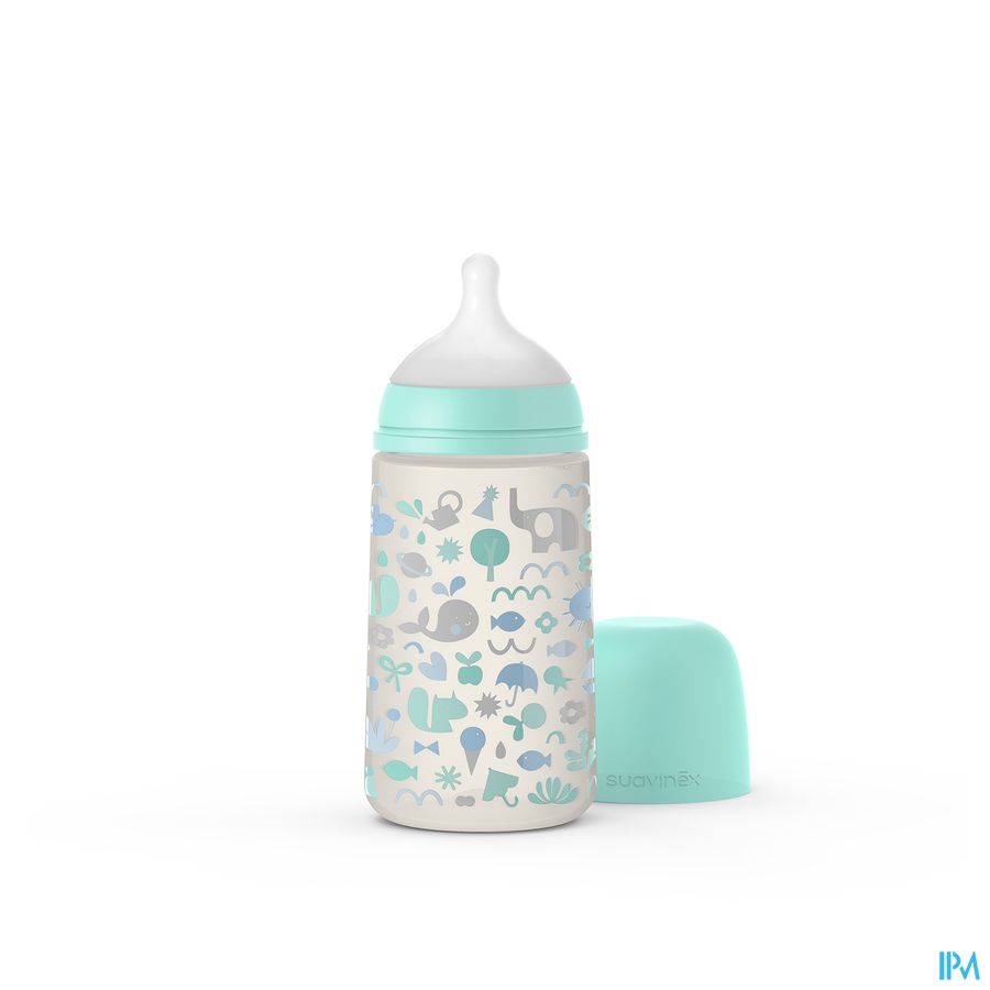 Suavinex Memories Fles Medium 270ml Green Suavinex Memories Fles Medium 270ml Green