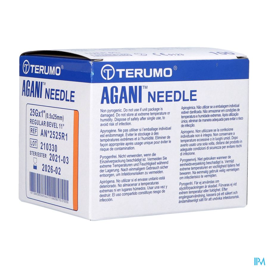 Terumo Naald Agani 25g 1 Rb Oranje 100 Terumo Naald Agani 25g 1 Rb Oranje 100