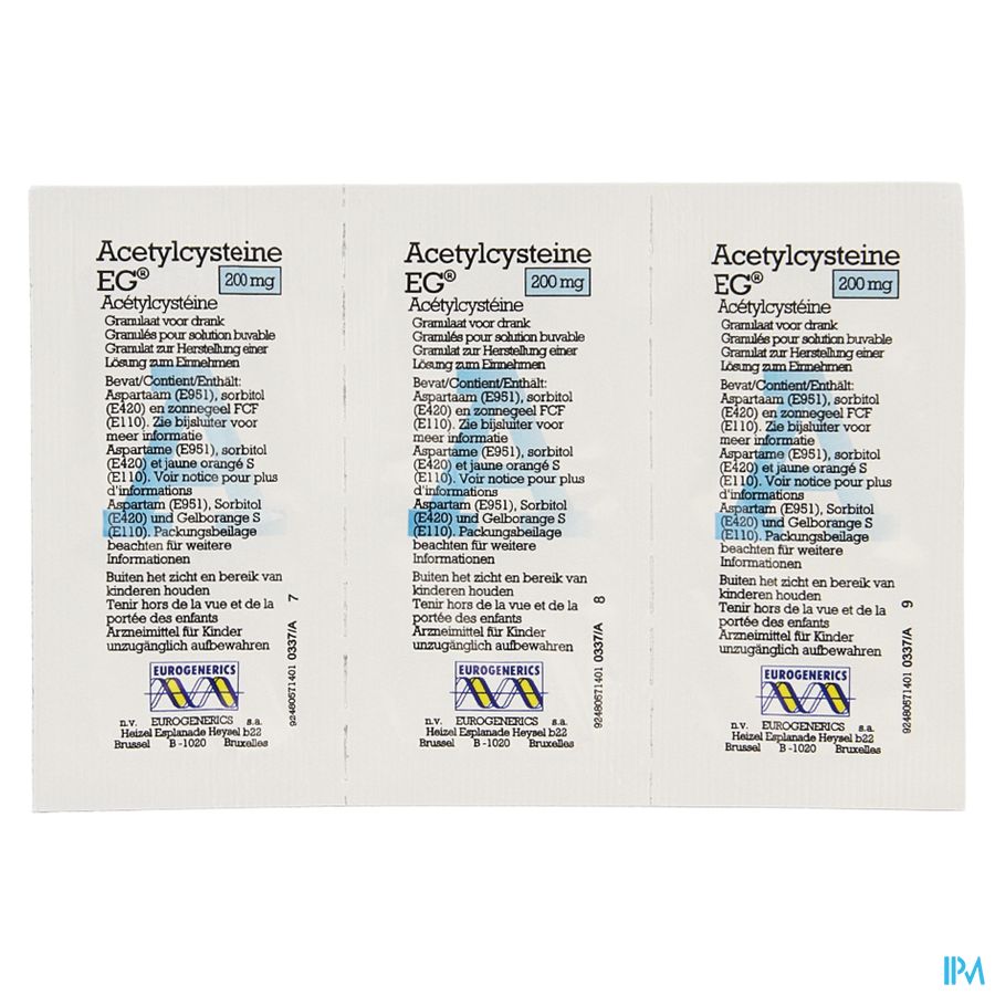 Acetylcysteine EG Sach 30X200Mg 3
