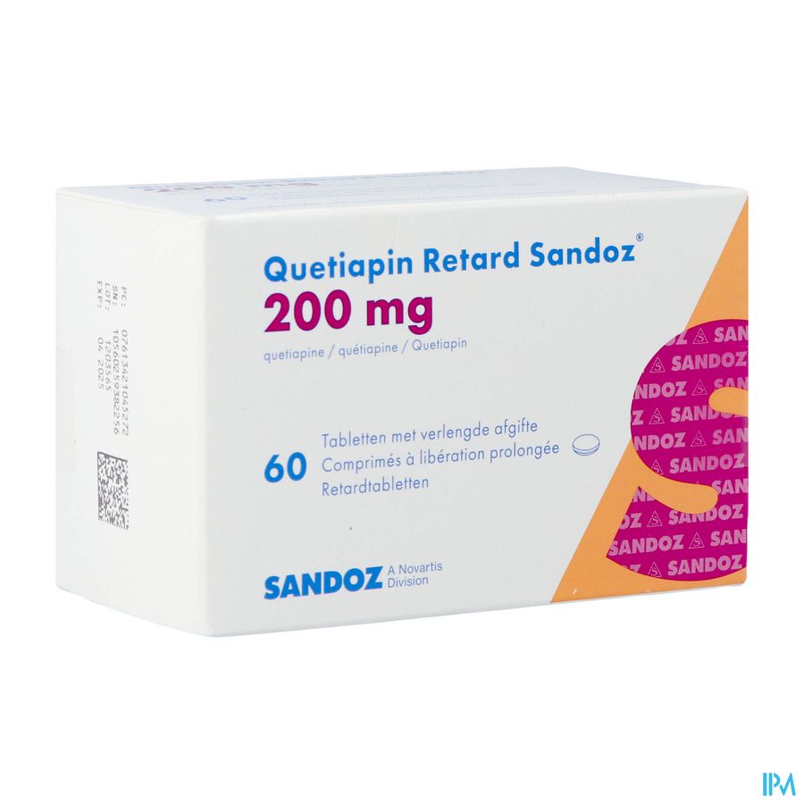 Quetiapin Retard Sandoz 200mg Verl.afg. Comp 60 Quetiapin Retard Sandoz 200mg Verl.afg. Comp 60
