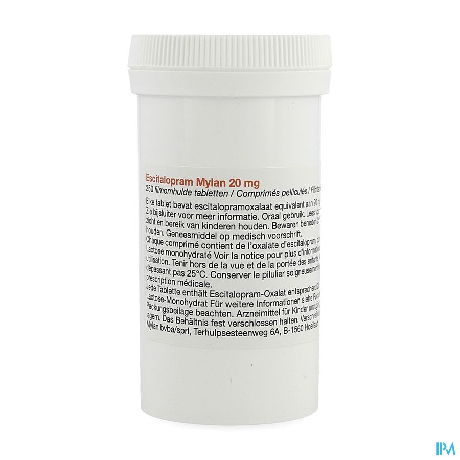 Escitalopram Viatris 20mg Filmomh Tabl 250 Pot Idd Escitalopram Viatris 20mg Filmomh Tabl 250 Pot Idd