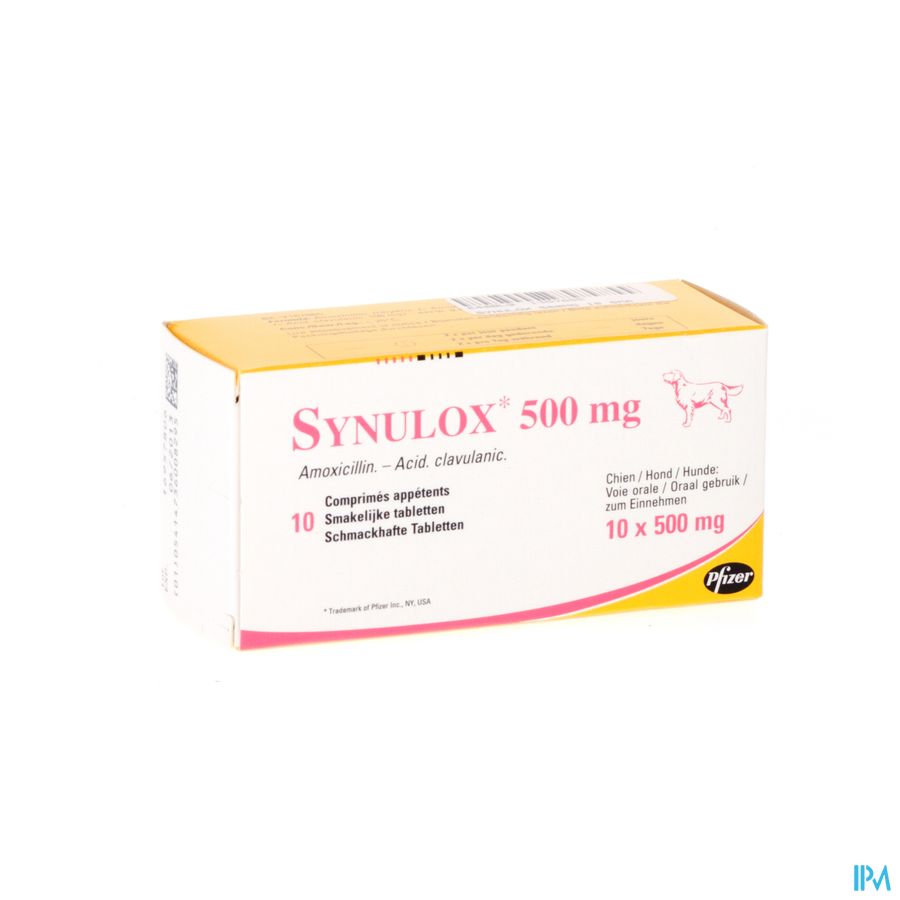 Synulox Tabl Smakel. 10 X 500mg Synulox Tabl Smakel. 10 X 500mg
