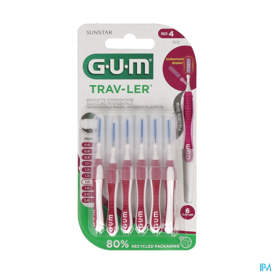 Gum Trav-ler Interdent.borsteltje 1,4mm 6 1612m6 Gum Trav-ler Interdent.borsteltje 1,4mm 6 1612m6