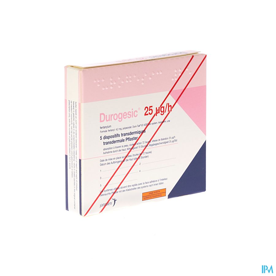 Durogesic Pl Emp 5x 25mcg/heure/uur Durogesic Pl Emp 5x 25mcg/heure/uur