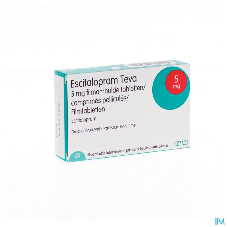 Escitalopram 5mg Teva Comp Pell 28 X 5mg Escitalopram 5mg Teva Comp Pell 28 X 5mg