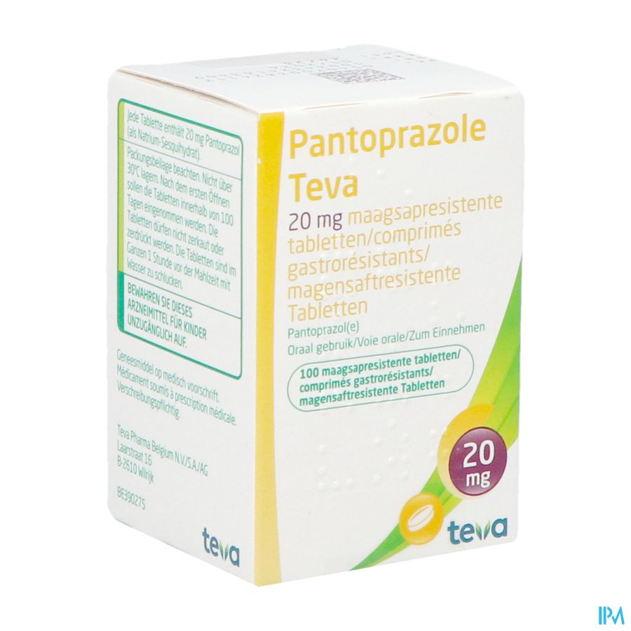 Pantoprazole Teva 20mg Comp Gastro Resist 100x20mg Pantoprazole Teva 20mg Comp Gastro Resist 100x20mg