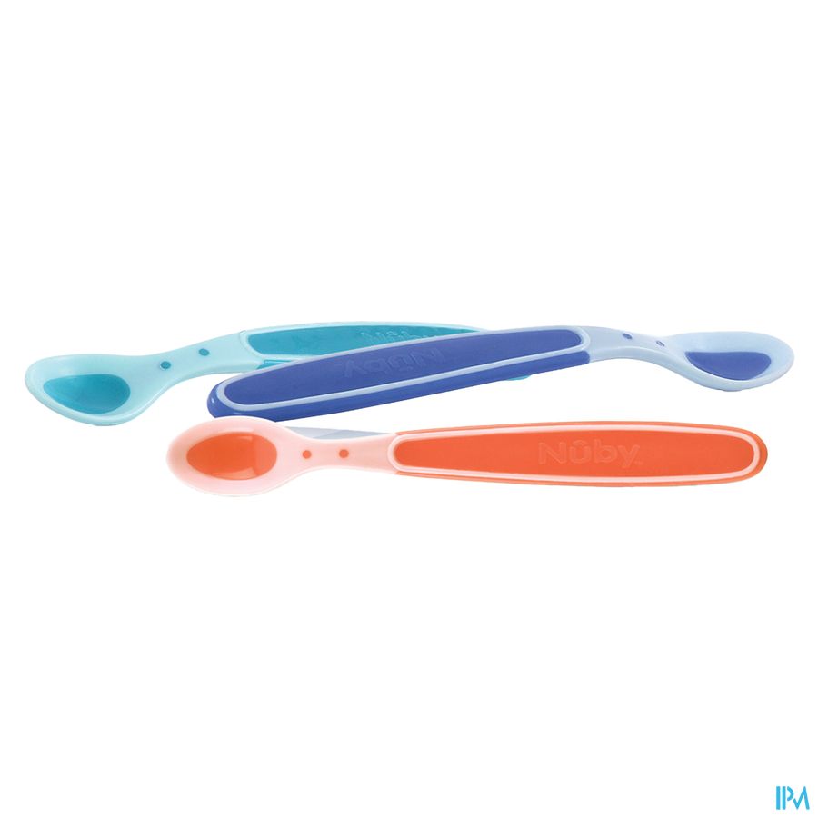 Nûby Cuillères thermosensibles - bleu -3p -  3m+ 14