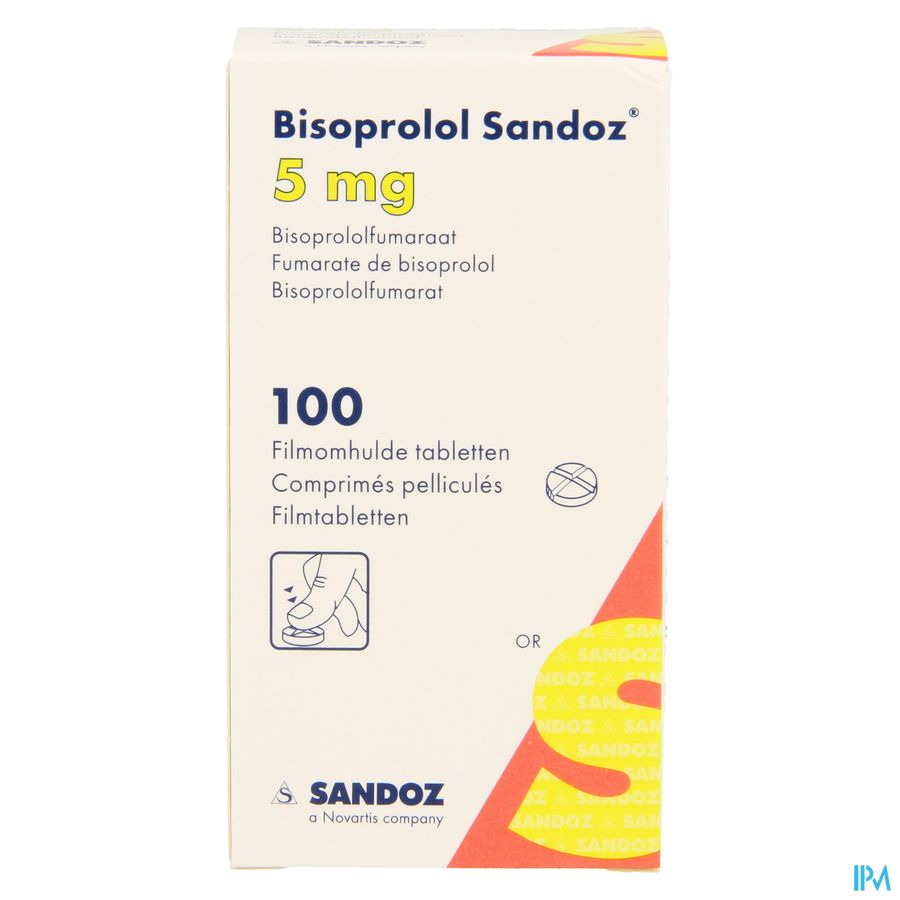 Bisoprolol Sandoz 5,0mg Pot Comp Pell 100 X 5,0mg 5