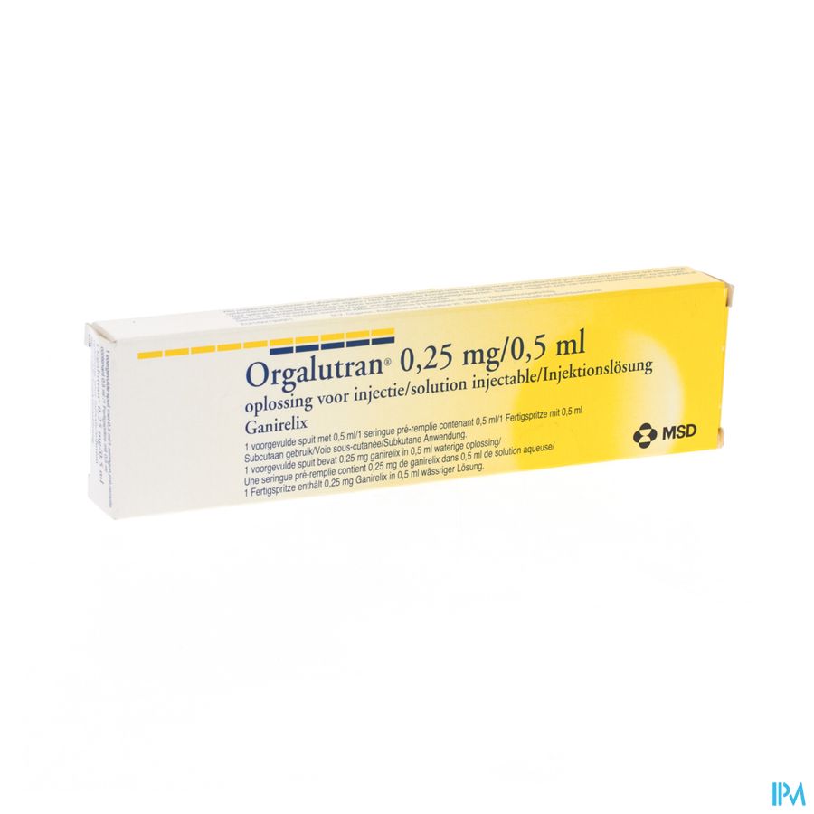 Orgalutran Sol Inj 0,5ml 1 Ser Prer Orgalutran Sol Inj 0,5ml 1 Ser Prer