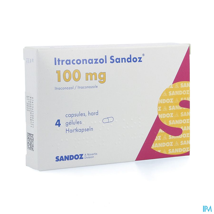Itraconazole Sandoz Caps 4x100mg