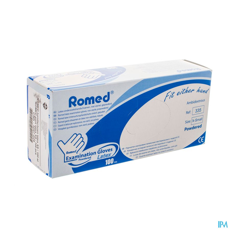 Romed Handschoen Latex Xs 100 Pontos Romed Handschoen Latex Xs 100 Pontos