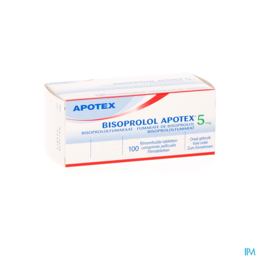 Bisoprolol Apotex 5mg Deelbare Filmomh Tabl 100
