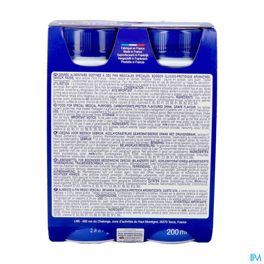 Delical Fruitdrink Druiven 4x200ml 1