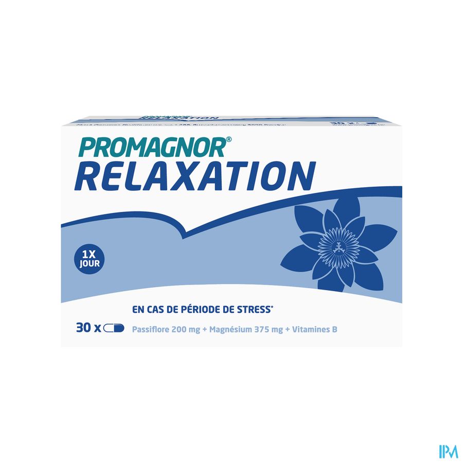 Promagnor Relaxation: Magnésium 350mg & Passiflore 200mg & Vitamine B 4mg (30 caps) Promagnor Relaxation: Magnésium 350mg & Passiflore 200mg & Vitamine B 4mg (30 caps)