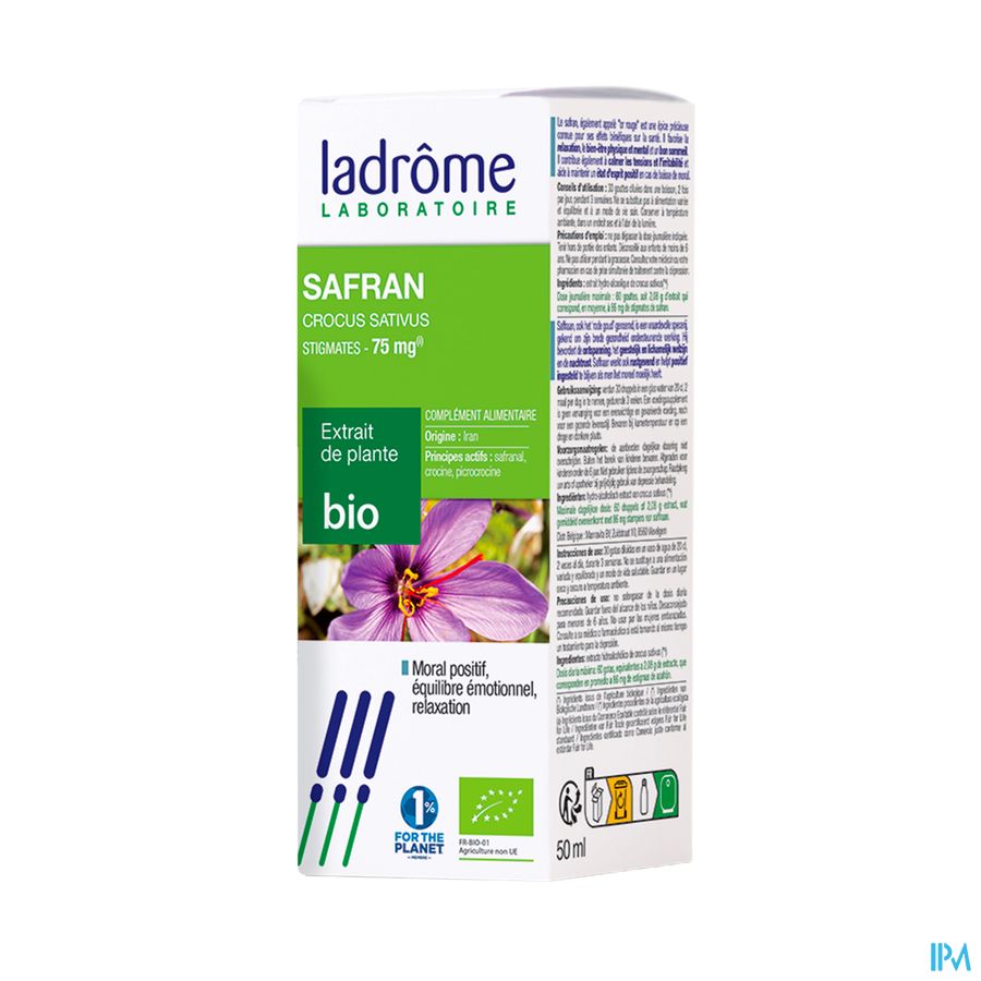 Ladrome Safran Extrait Plantes Bio 50ml Ladrome Safran Extrait Plantes Bio 50ml