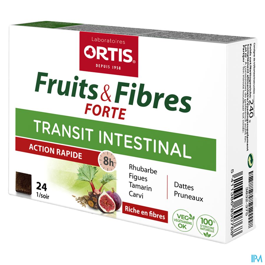 Ortis Vruchten & Vezels Forte Blokje 24 3
