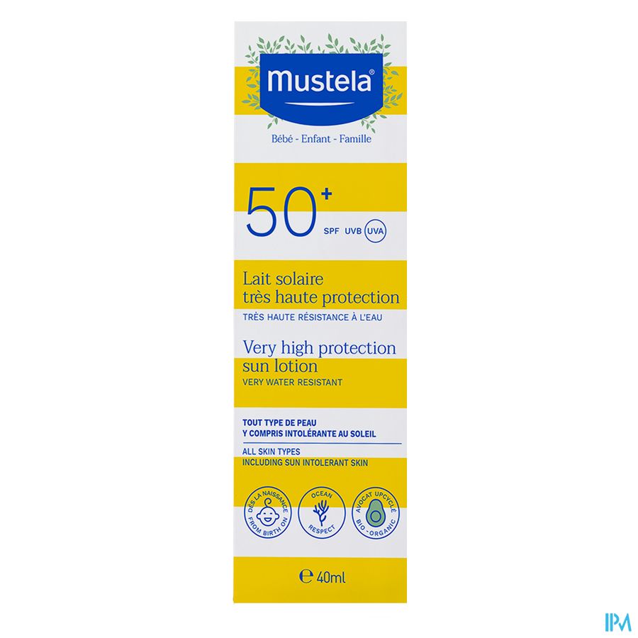 Mustela Zon Melk Heel Hoge Bescherming Ip50+ 40ml Mustela Zon Melk Heel Hoge Bescherming Ip50+ 40ml