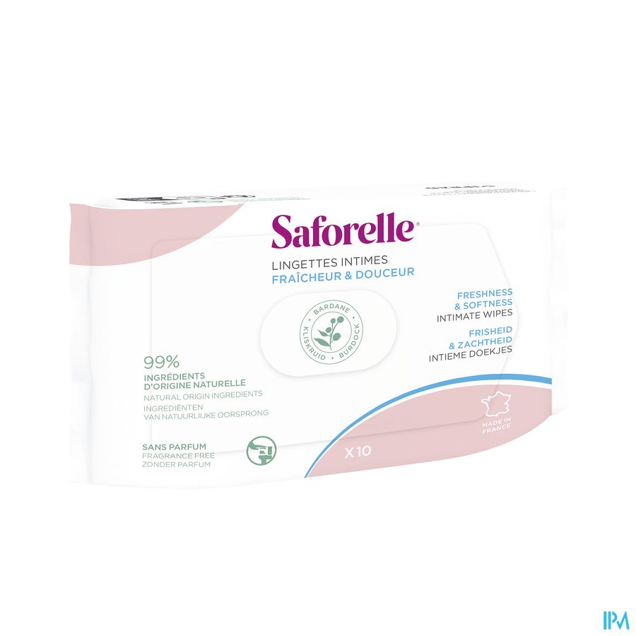 Saforelle Lingettes Flushable Pocket 10 2