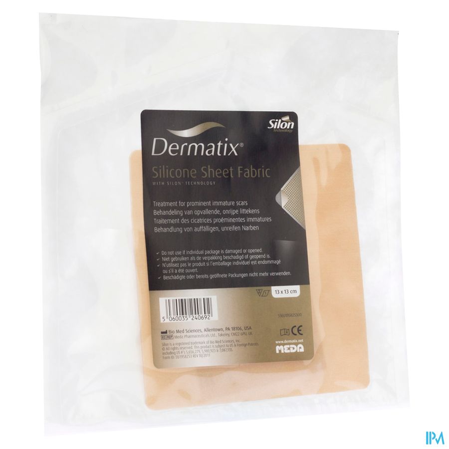 Dermatix Silicone Sheet Fabric Adh 13x13cm 1 Dermatix Silicone Sheet Fabric Adh 13x13cm 1