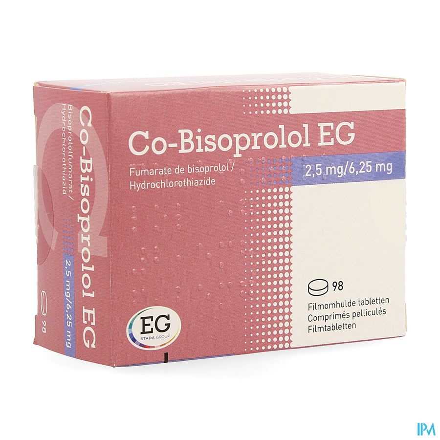 Co Bisoprolol EG 2,5 Mg/6,25 Mg Comp Pell 98 Co Bisoprolol EG 2,5 Mg/6,25 Mg Comp Pell 98