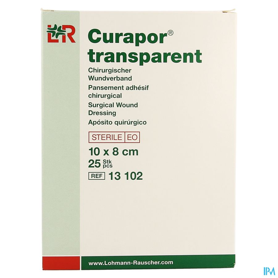 Curapor Transparant Steriel 10cmx 8cm 25 13102 5